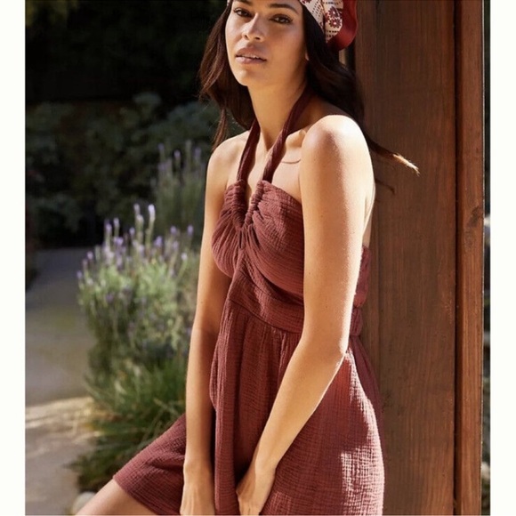 Anthropologie Dresses & Skirts - Anthropologie Rust Ruched Tie Front Sundress